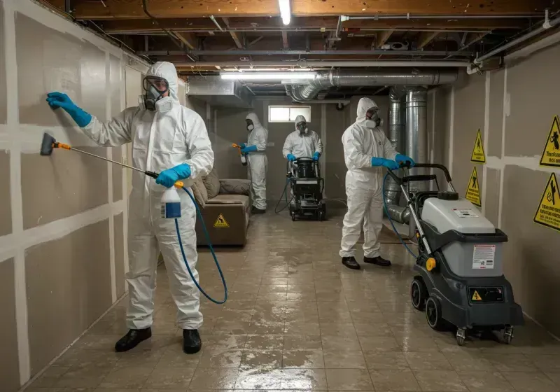 Basement Moisture Removal and Structural Drying process in Sandwich, NH